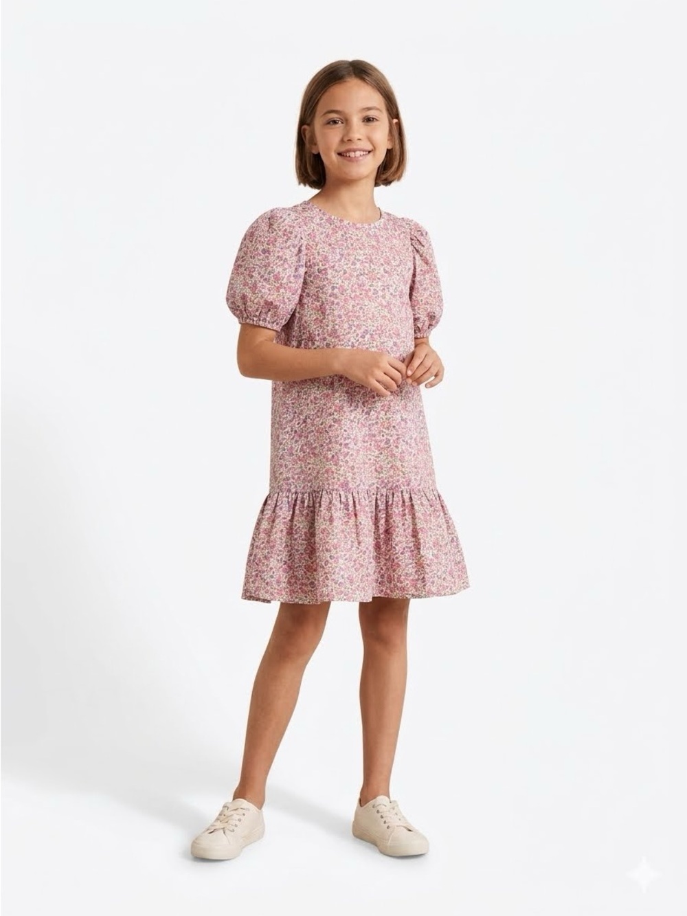 Zara floral girls dress 11/12 puff sleeve